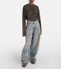2023 coated mid-rise wide-leg jeans