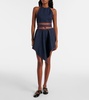 Halterneck denim crop top