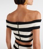 Striped off-shoulder crop top