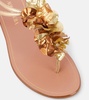 Appliqué metallic leather sandals