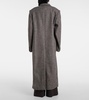 Double-breasted wool and silk-blend coat