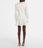 Bow-detail floral jacquard minidress