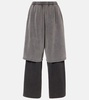 Layered cotton fleece sweatpants