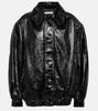 Oversized leather jacket
