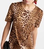 Leopard-print cotton-blend minidress