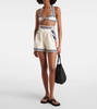 Marine printed cotton shorts 