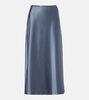 Carnet silk satin midi skirt