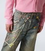 Trompe l'oeil denim shorts