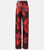 Printed silk wide-leg pants