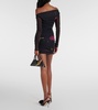 Floral ruched mesh minidress