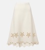Melly scalloped crepe midi skirt