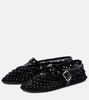 Studded mesh Mary Jane flats