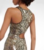Sequined cutout midi dress