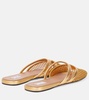 Infradito leather and fishnet mules