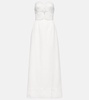 Matelassé cutout strapless maxi dress