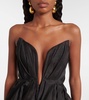 Illuminate draped linen and silk minidress