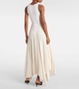 Pleated cotton midi dress