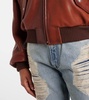 Leather bomber jacket 