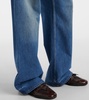 Belted low-rise wide-leg jeans