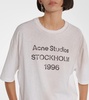 Distressed logo cotton and hemp T-shirt