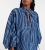 Marmo-print denim kaftan