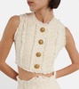 Cotton-blend tweed crop top