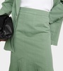 Flared high-rise cotton maxi skirt