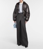 Padded coated jersey bomber jacket