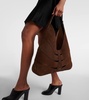 Delta suede shoulder bag