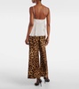 Ruffled silk charmeuse top
