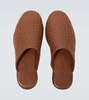 Intrecciato leather slippers