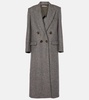 Double-breasted wool and silk-blend coat