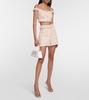 Sequined bouclé crop top