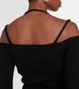 Ribbed-knit cutout top