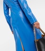 Faux leather shirt dress