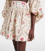 Floral linen miniskirt