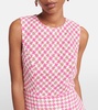 Fringe-trimmed tweed minidress