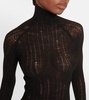 Distressed wool-blend midi dress