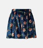 Floral velvet miniskirt