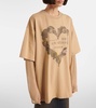 Printed layered cotton T-shirt