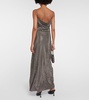 Asymmetric embellished maxi dress