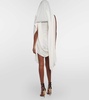 Asymmetric draped jersey minidress