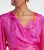 Tie-dye silk wrap top