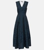 Diego pleated jacquard midi dress