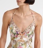 Chain-detail silk maxi dress