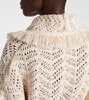 Natural Chevron cotton and linen-blend cardigan