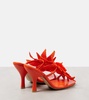 Adam raffia-trimmed leather mules