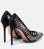 Passions Crystal 105 satin and mesh pumps