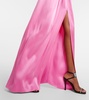 Falabella chain-detail satin gown