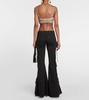 Embellished low-rise flared jeans